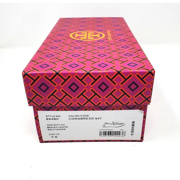 Tory Burch Ballet Loafers Flats Split Suede Leather Yellow Cornbread Size 9 - Picture 11 of 12